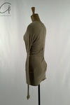 Marc Le Bihan Asymmetric long-sleeved top with shoulder ties 2861 MLB-2861-DLH TILLEUL Light green yellow